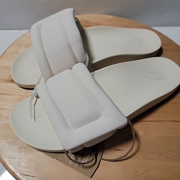 OluKai Sunbeam Slide Women’s Comfort Sandal Off‑White Size 10 Puff Strap - Picture 3 of 4